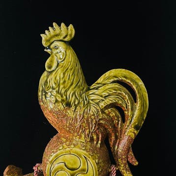 Figurine en céramique Shigaraki Ware du Coq du zodiaque par, Antiquités & Art