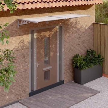 vidaXL Deurluifel 239x90 cm polycarbonaat grijs en, Verzenden