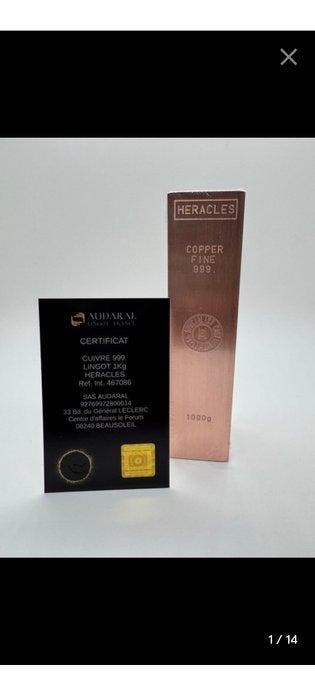 1 kilogram - Koper .999 - Heracles Audaral France -