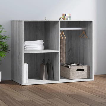 vidaXL Kledingkast 80x40x65 cm bewerkt hout grijs sonoma, Verzenden, Nieuw