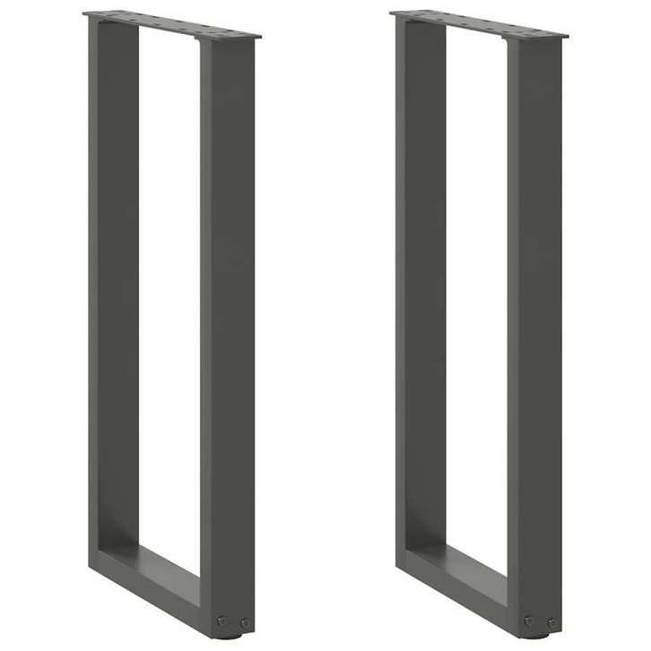 vidaXL Console tafelpoten 2 st U-vormig 38x(72-73) cm staal, Maison & Meubles, Pièces pour table, Envoi