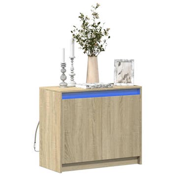 vidaXL Dressoir met LED 72x34x61 cm bewerkt hout sonoma, Verzenden, Nieuw