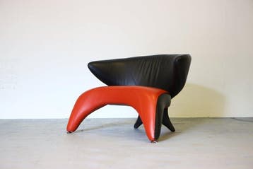Roche Bobois - Sofa - Vleugelverdediger - Staal, Leder