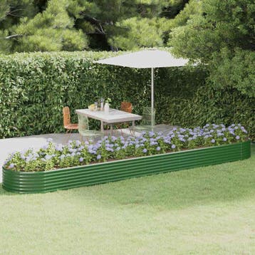 vidaXL Plantenbak 507x100x36 cm gegalvaniseerd staal groen, Tuin en Terras, Verzenden, Nieuw