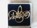 Sans prix de réserve - Broche - 18 carats Argent, Or rose -, Handtassen en Accessoires, Antieke sieraden