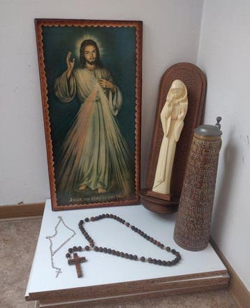 sculptuur, Sammlung Religiöser Gegenstände Gebetskrug -Jesus, Antiek en Kunst