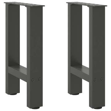 vidaXL Salontafelpoten 2 st 28x(42-43) cm staal antraciet, Verzenden