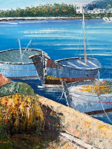 École européenne (XIX) - La Baie aux Bateaux