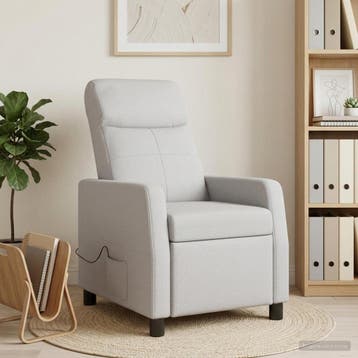vidaXL Massage Relaxstoel Wolkgrijs Stof, Verzenden
