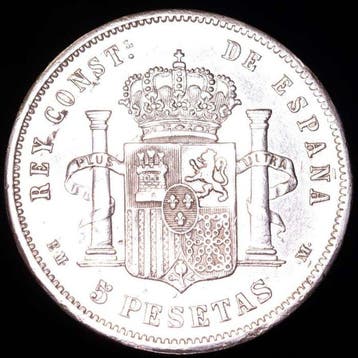 Espagne. Alphonse XII. 5 Pesetas 1879*79. Ensayador EM·M.