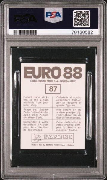 Panini 1988 Panini Euro 88 #87 Paolo Maldini - PSA 8 - 1, Nieuw