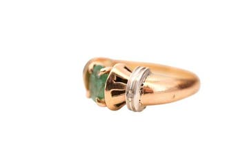 Ring - 19.2 kt. Geel goud Smaragd, Nieuw
