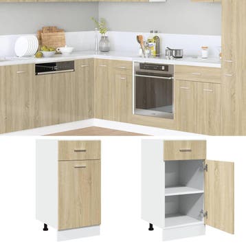 vidaXL Onderkast met lade Lyon 40x46x81,5 cm bewerkt hout, Huis en Inrichting, Verzenden, Nieuw