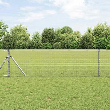 vidaXL Hekpaal 12 st zilver 120 cm Poedercoated staal, Verzenden