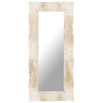 vidaXL Spiegel 110x50 cm massief mangohout wit, Verzenden