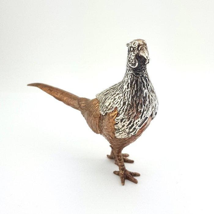 Miniatuur figuur - Fazant - .800 zilver, Antiquités & Art, Antiquités | Argent & Or