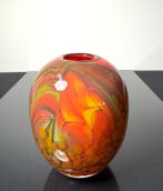 Maxence Parot - Vaas - Unieke opaline vaas en goud - Glas