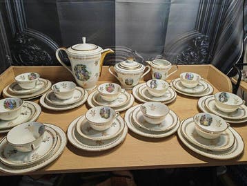 Pâte & Émaux de Limoges - M. Fragonars - Service à café (37), Antiquités & Art