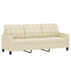 Creme Driezitsbank 180cm | OP = OP Retour Deal!, Verzenden, Nieuw