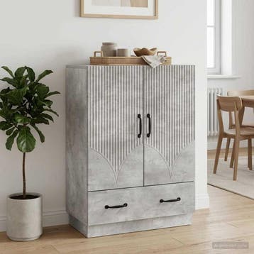 vidaXL Dressoir met lade Betongrijs 66 x 34,5 x 92 cm, Verzenden, Nieuw