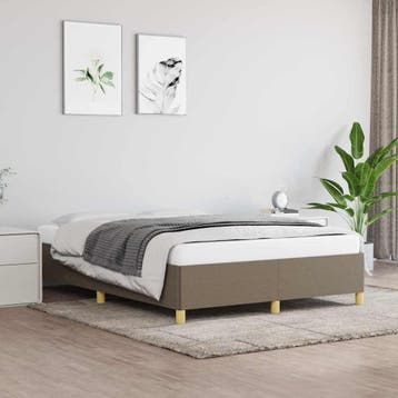 vidaXL Bedframe zonder matras stof taupe 140x200 cm, Verzenden, Nieuw
