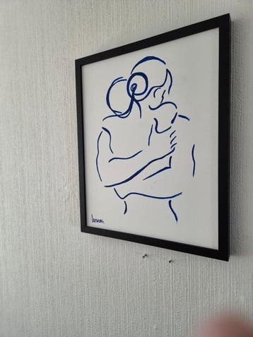 Liesens - Hold me closer (Handpainted on white canvas met, Antiek en Kunst
