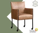 Leren eetkamerstoel More - Vintage Taupe (taupe/bruin) -, Ophalen of Verzenden