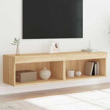 vidaXL Tv-meubels met LED-verlichting 2 st 60x30x30 cm, Verzenden, Nieuw