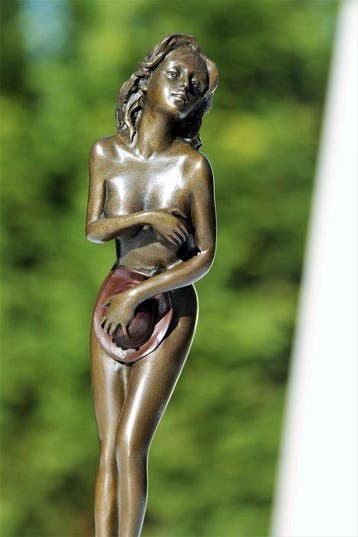 Sculpture, the lady with the head - 29 cm - bronze et marbre