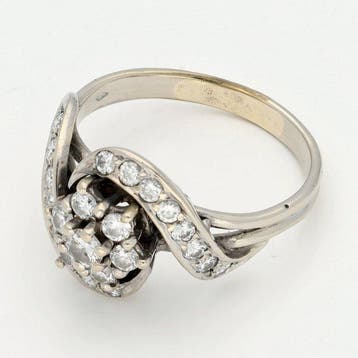 Zonder minimumprijs - Ring - 18 karaat Witgoud Diamant, Nieuw