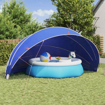 vidaXL Zwembadkoepel 500 x 500 x 236 cm 185T polyester met, Jardin & Terrasse, Verzenden