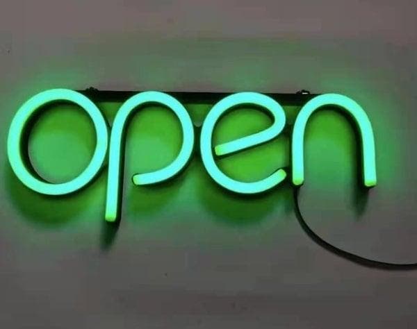 Open neon bord verlichting lamp licht kunststof 3D *groen*, Huis en Inrichting, Lampen | Overige, Nieuw, Verzenden