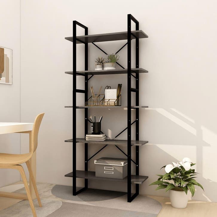 vidaXL Boekenkast met 5 schappen 80x30x175 cm grenenhout, Huis en Inrichting, Kasten | Boekenkasten, Nieuw, Verzenden