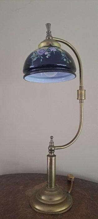 Lampe - Koper/ Opaline., Antiquités & Art