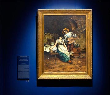 Scuola Siciliana (XIX-XX) - La Serenata in un Cortile
