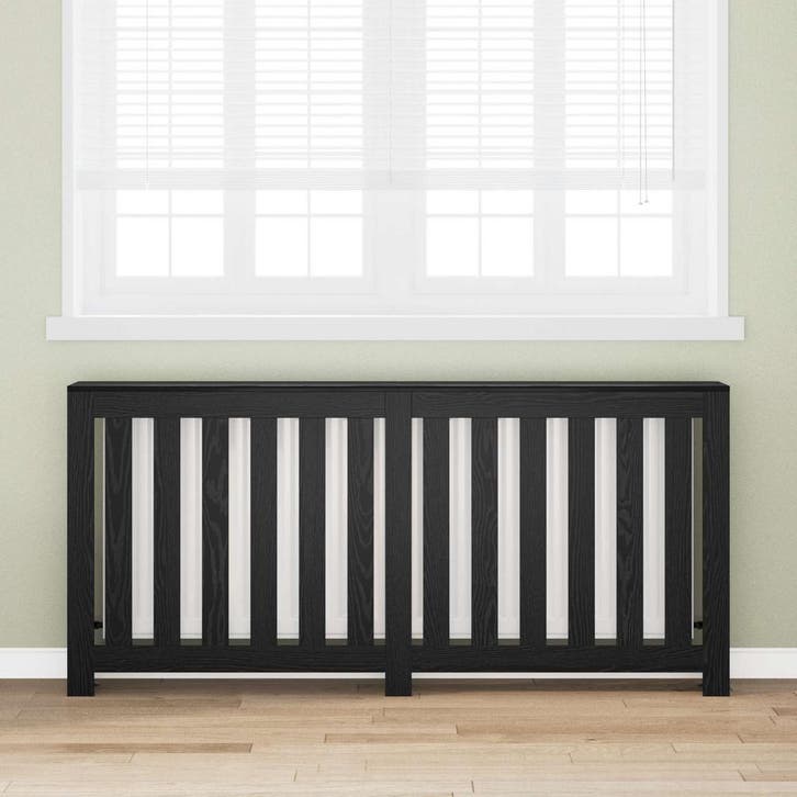 vidaXL Radiator Cover Zwart Eiken 175 x 20 x 82 cm Bewerkt, Bricolage & Construction, Chauffage & Radiateurs, Envoi