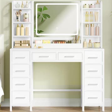 HEXCELEN kaptafel van 119,5 cm, kaptafel met spiegel, kaptaf, Huis en Inrichting, Verzenden, Nieuw