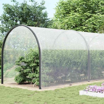 vidaXL Doorzichtig zeildoek met zeilringen 10x10 m, Verzenden, Nieuw