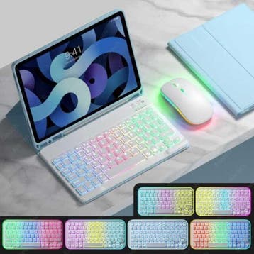 RGB Toetsenbord Hoes en Muis voor iPad 10.2 - QWERTY, Verzenden, Nieuw