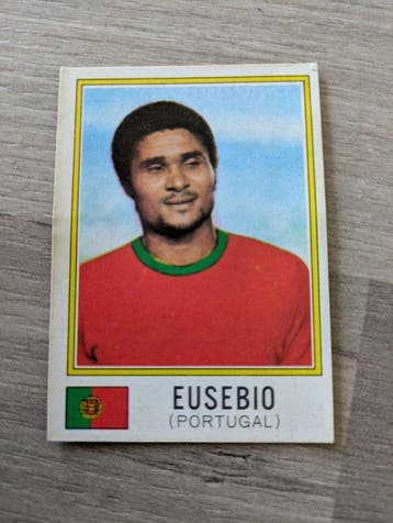 1974 Panini München 74 World Cup Eusebio Non collé - 3 Card
