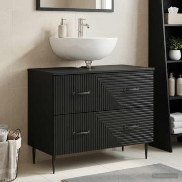 vidaXL Wastafel kabinet voor de badkamer HAARLEM Zwart, Verzenden, Nieuw