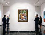 Yuni R. P - La abundancia del jardín: Uvas, duraznos y vino, Antiek en Kunst