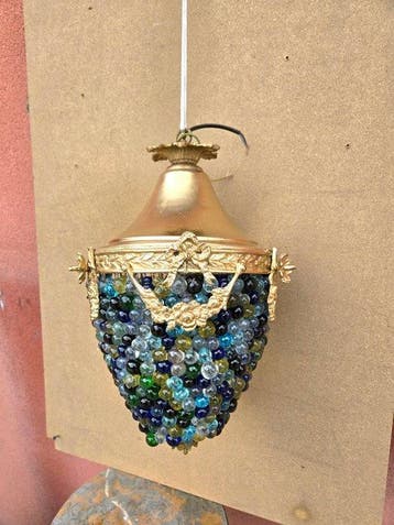 Plafondlamp - Glas, Messing - Italiaanse hanglamp gemaakt, Antiek en Kunst