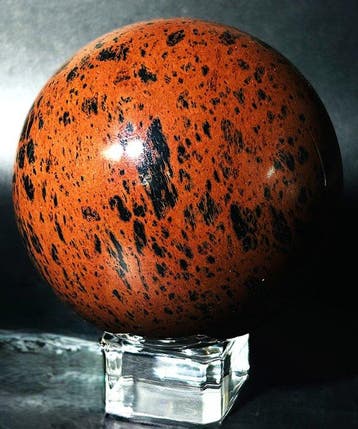 Radiant Mahogany Obsidian Sphere – Diepe aardetinten &