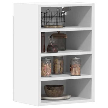 vidaXL Bovenkast Riga 40x29,5x60 cm bewerkt hout wit, Verzenden, Nieuw