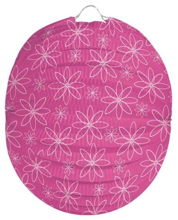 Bloemen Lampion Roze 22cm, Verzenden, Nieuw