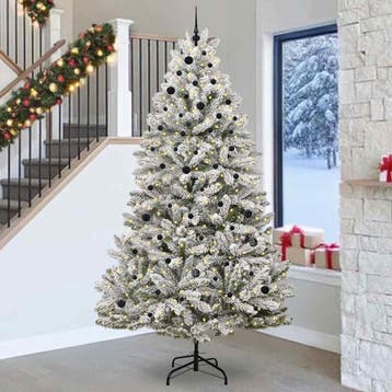 vidaXL Kunstkerstboom 270 cm 300 LEDs Warmwit PVC en Staal, Diversen, Verzenden, Nieuw