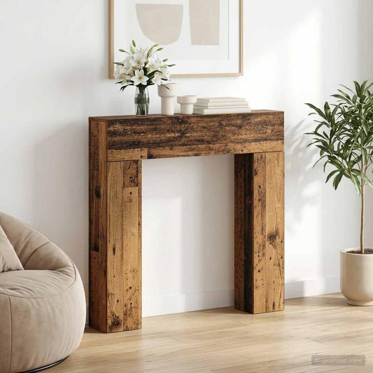 vidaXL Haardombouw Oud hout 102 x 18 x 100,5 cm Bewerkt hout, Huis en Inrichting, Kachels, Nieuw, Verzenden