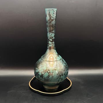 Takaoka Copperware - Blauwe bronzen vaas - door Sansei  -