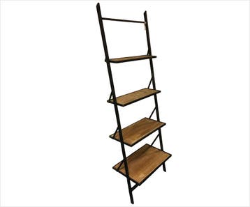 Wandrek Mano met 4 houten planken en metalen frame, Ophalen of Verzenden, Nieuw